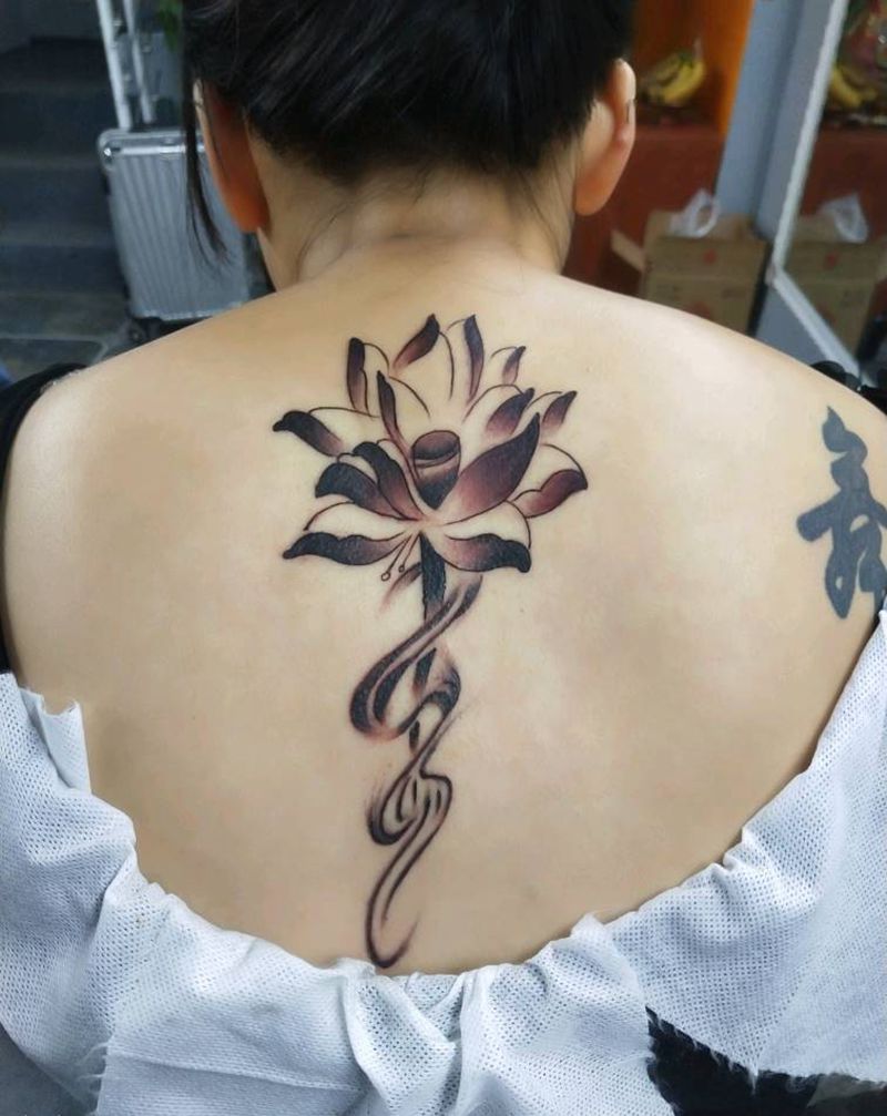 莲花纹身图片