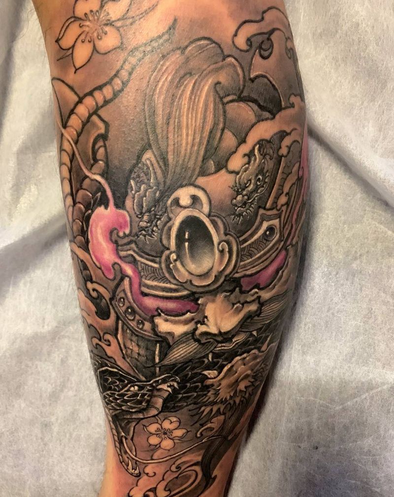 鬼武士纹身图片