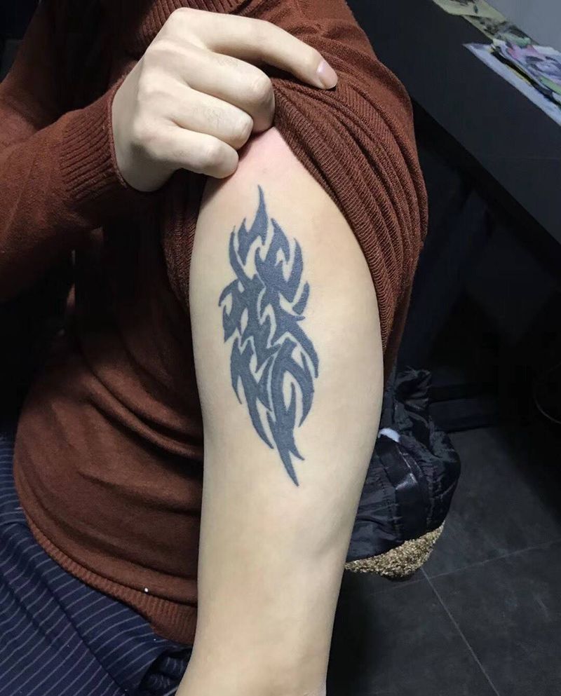 遮盖花臂纹身图片_成品手部手臂传统肖像动物人物植物纹身图案