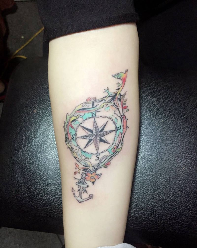 欧美船舵纹身图片