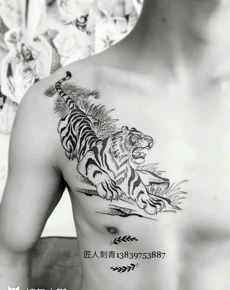 虎纹身图片