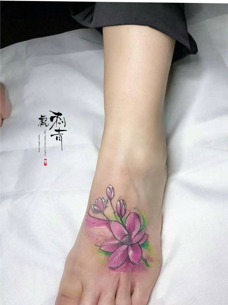 遮盖系列纹身图片_手臂腹部New School水彩遮盖纹身图案