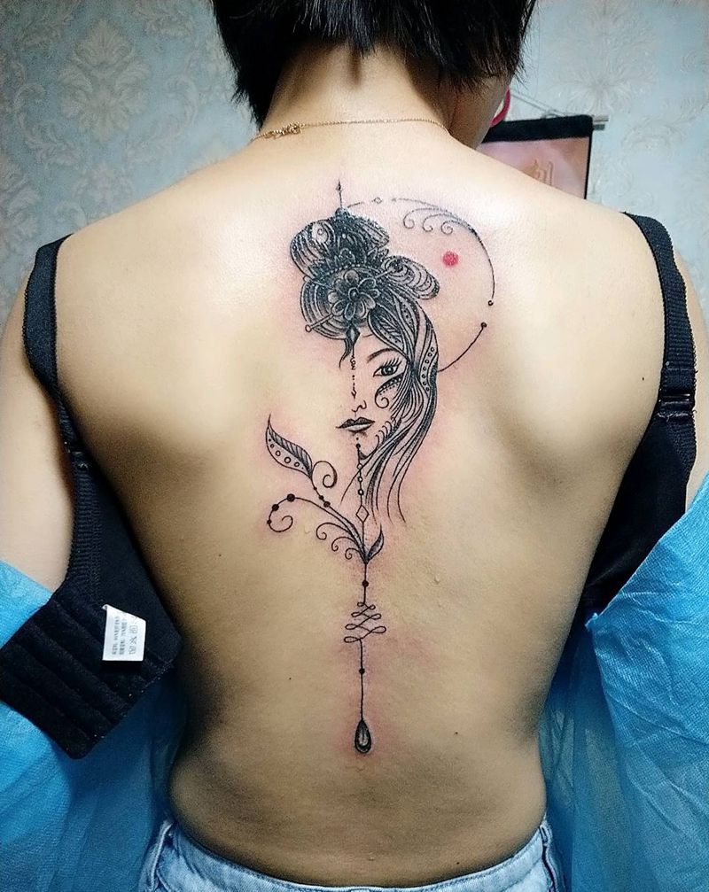 遮盖完毕纹身图片_点刺几何纹身图案