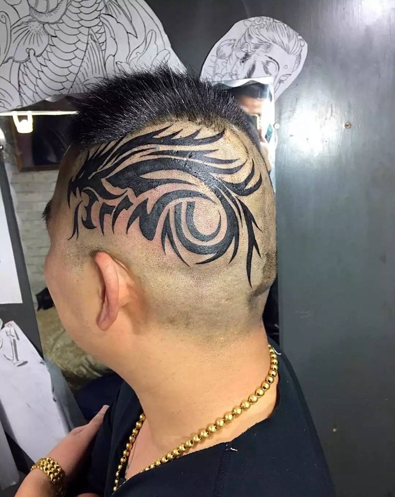 仿古龙纹身图片