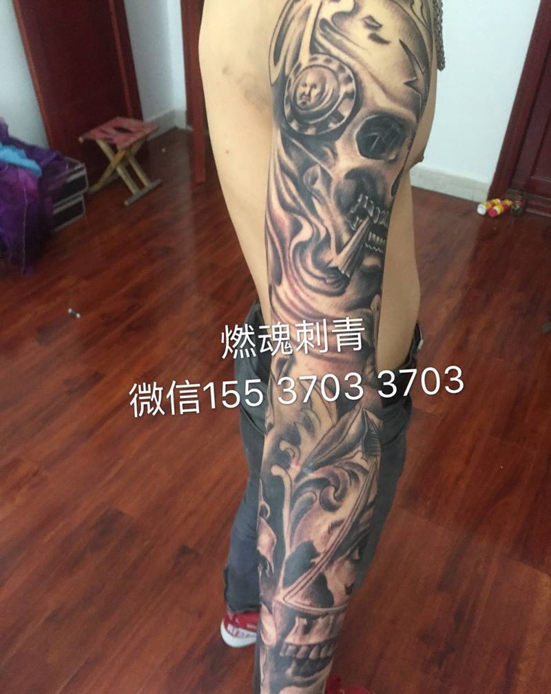 欧美骷髅纹身图片