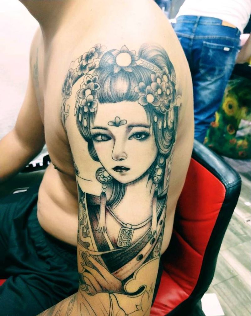 艺妓纹身图片