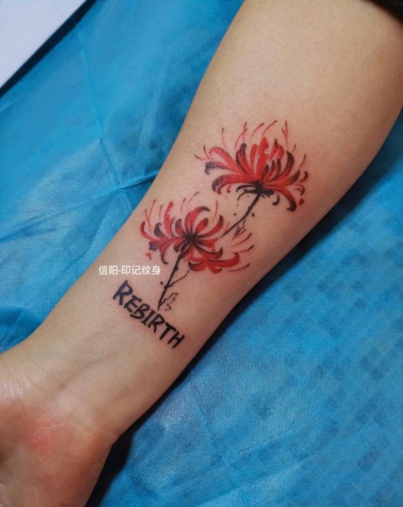 彼岸花纹身图片_手臂纹身图案