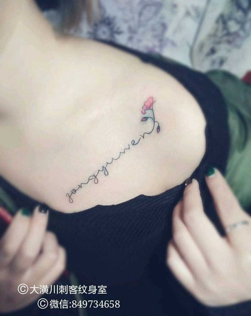 小清新纹身图片_胸部清新原创成品纹身图案