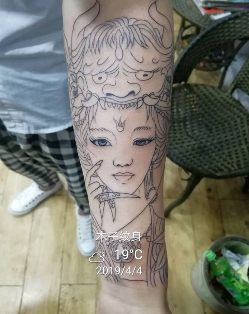 艺妓纹身图片_手臂纹身图案