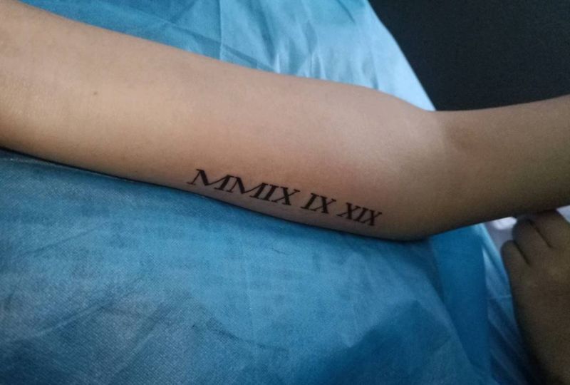 罗马数字纹身图片_花体字纹身图案
