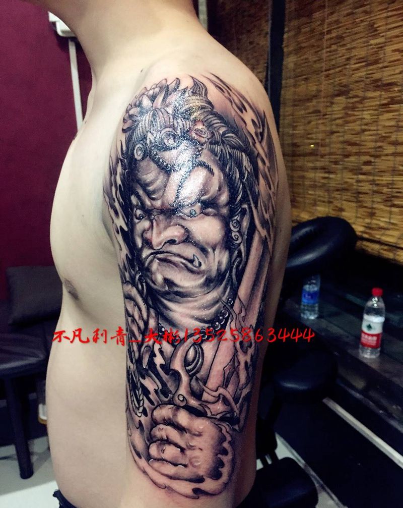 不动尊菩萨纹身图片_手臂纹身图案