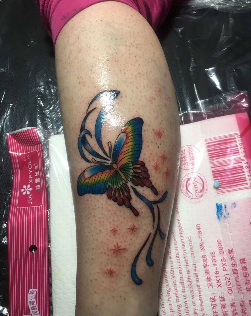 彩色小蝴蝶纹身图片