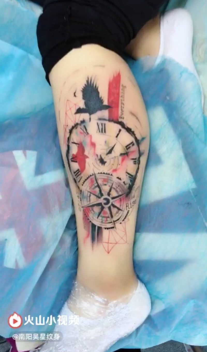 指南针纹身图片