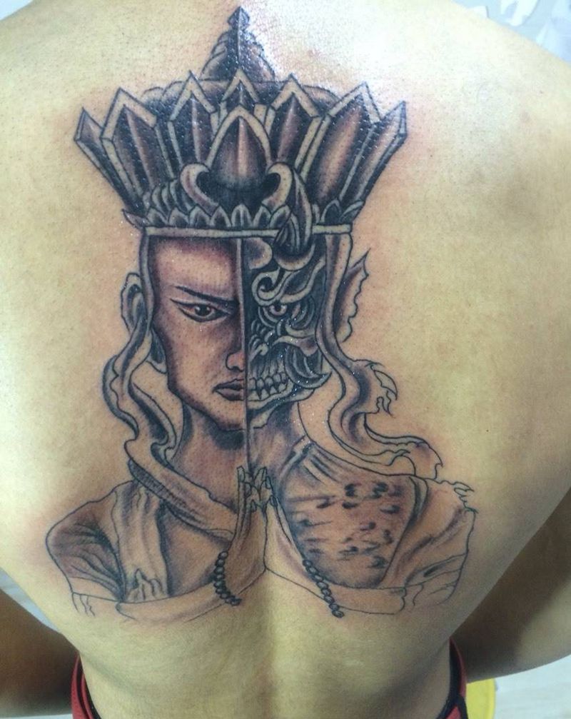 佛魔一瞬间纹身图片