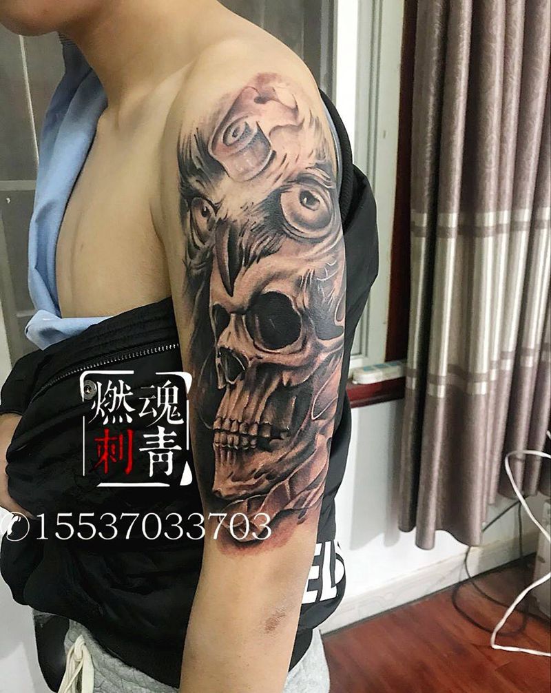 欧美骷髅纹身图片