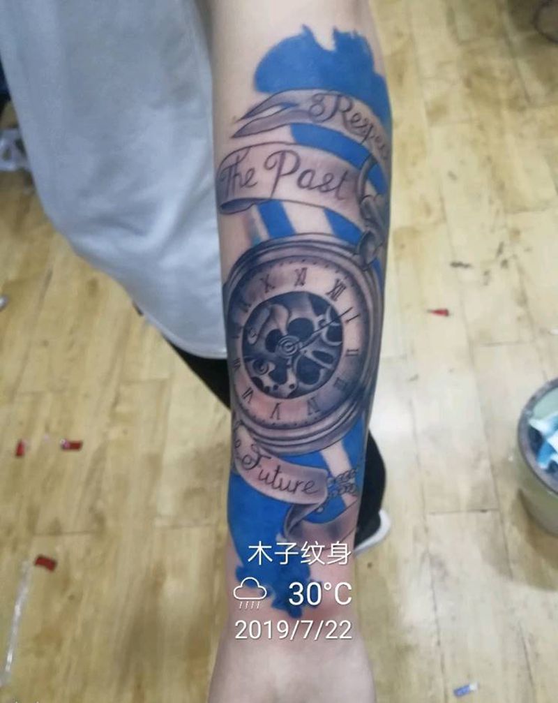 机械表纹身图片_手臂纹身图案