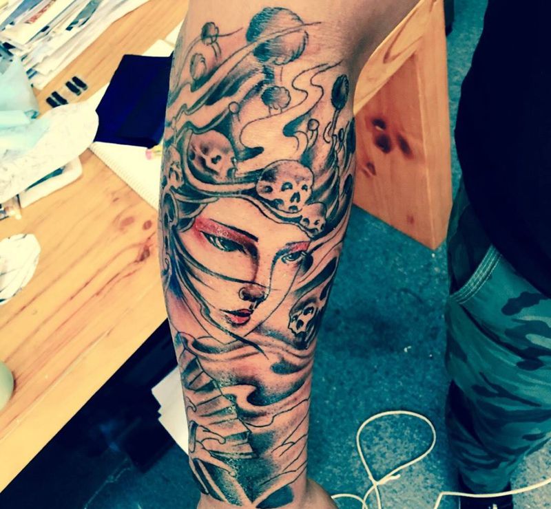 艺妓一枚纹身图片