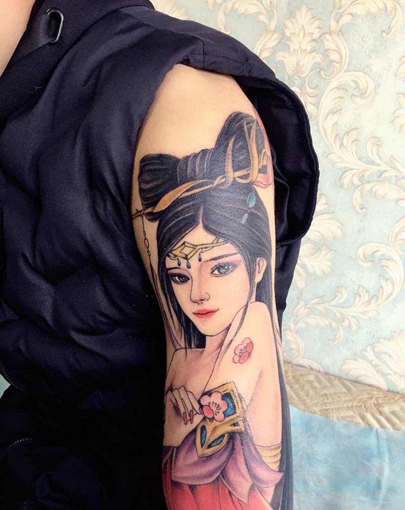 醉红颜纹身图片