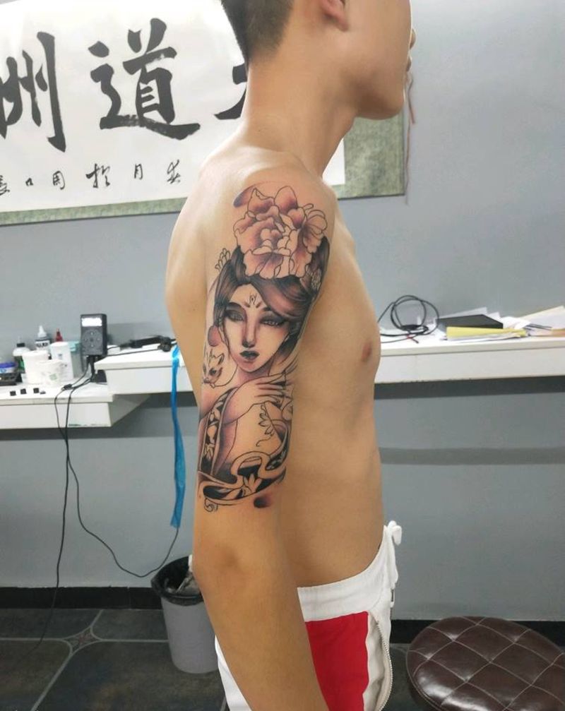 艺妓纹身图片