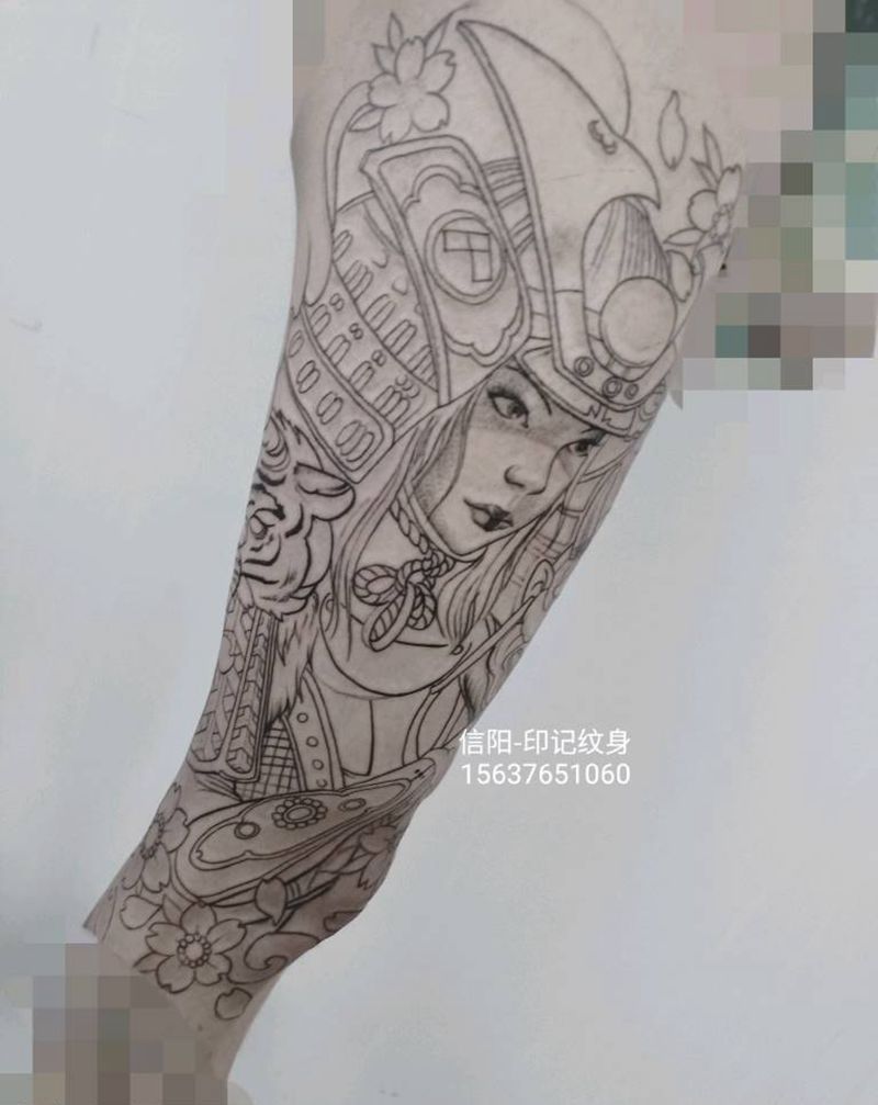 线条纹身图片_新传统纹身图案