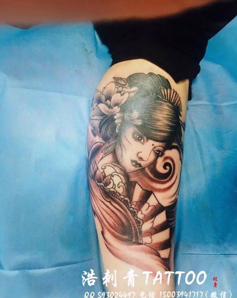 艺妓纹身图片