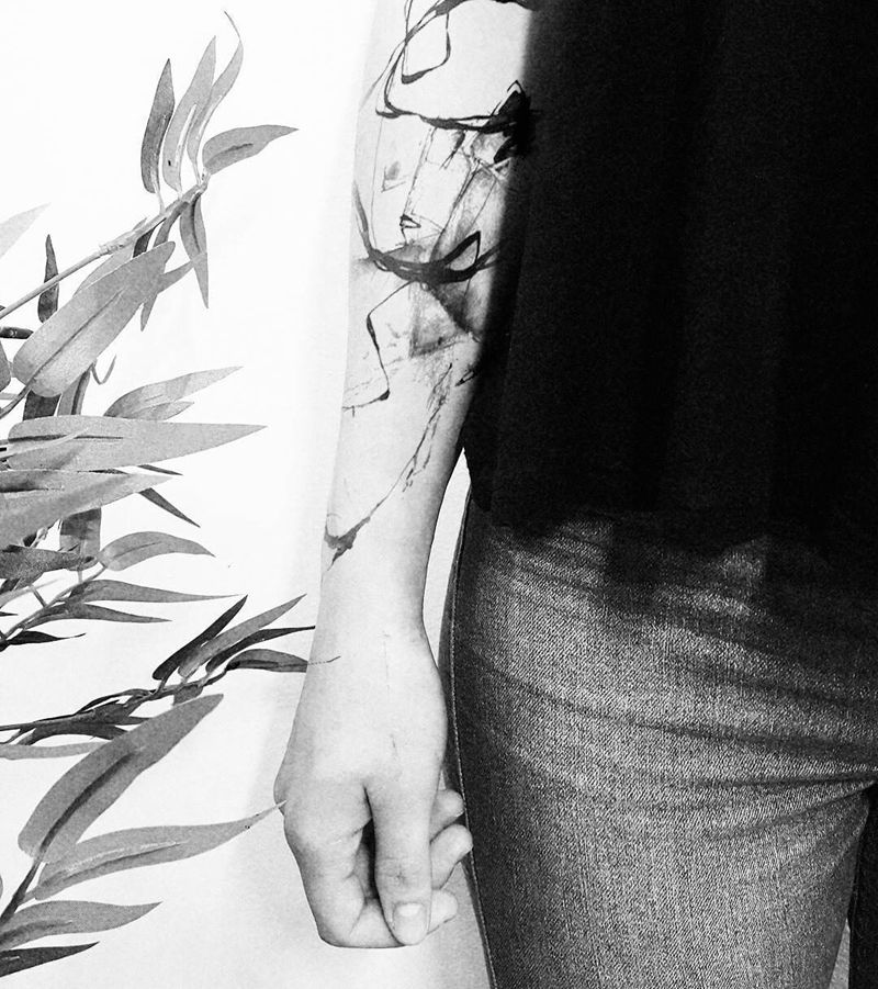 水墨纹身图片_水彩水墨纹身图案