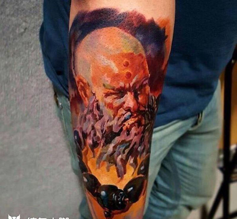 水彩wenshen纹身图片