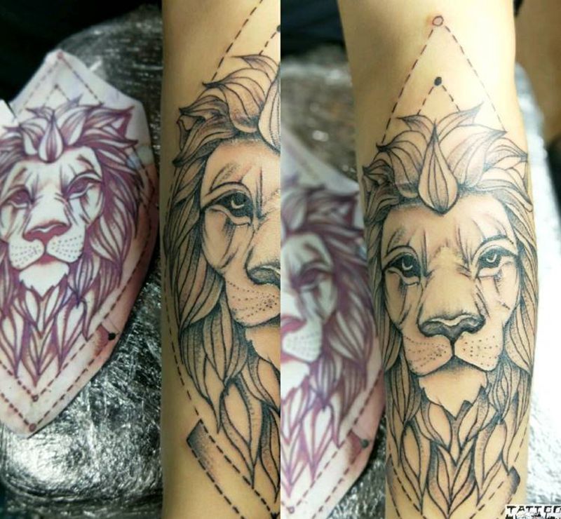 狮子纹身图片