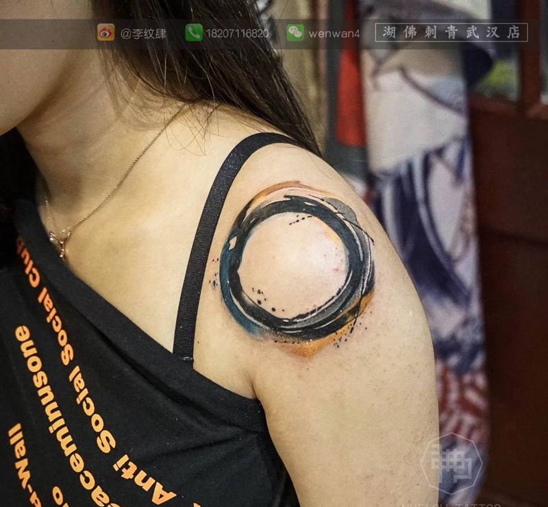 水墨纹身图片_手部手臂水墨水彩纹身图案