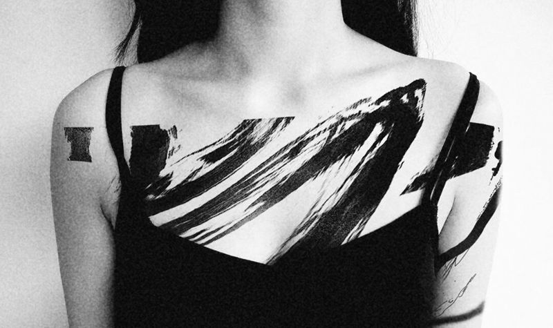 水墨纹身图片_水彩水墨纹身图案