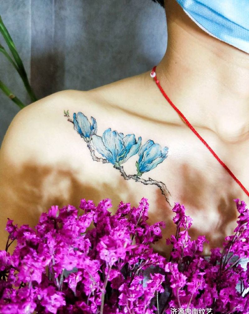 玉兰花纹身图片