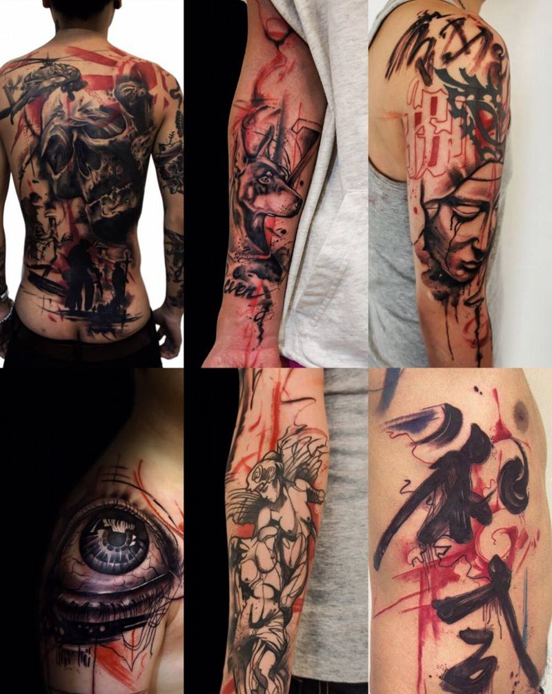 黑红纹身图片_成品欧美原创纹身图案