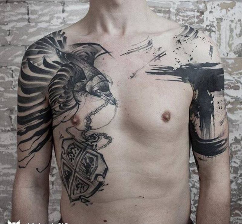 在泼墨纹身图片