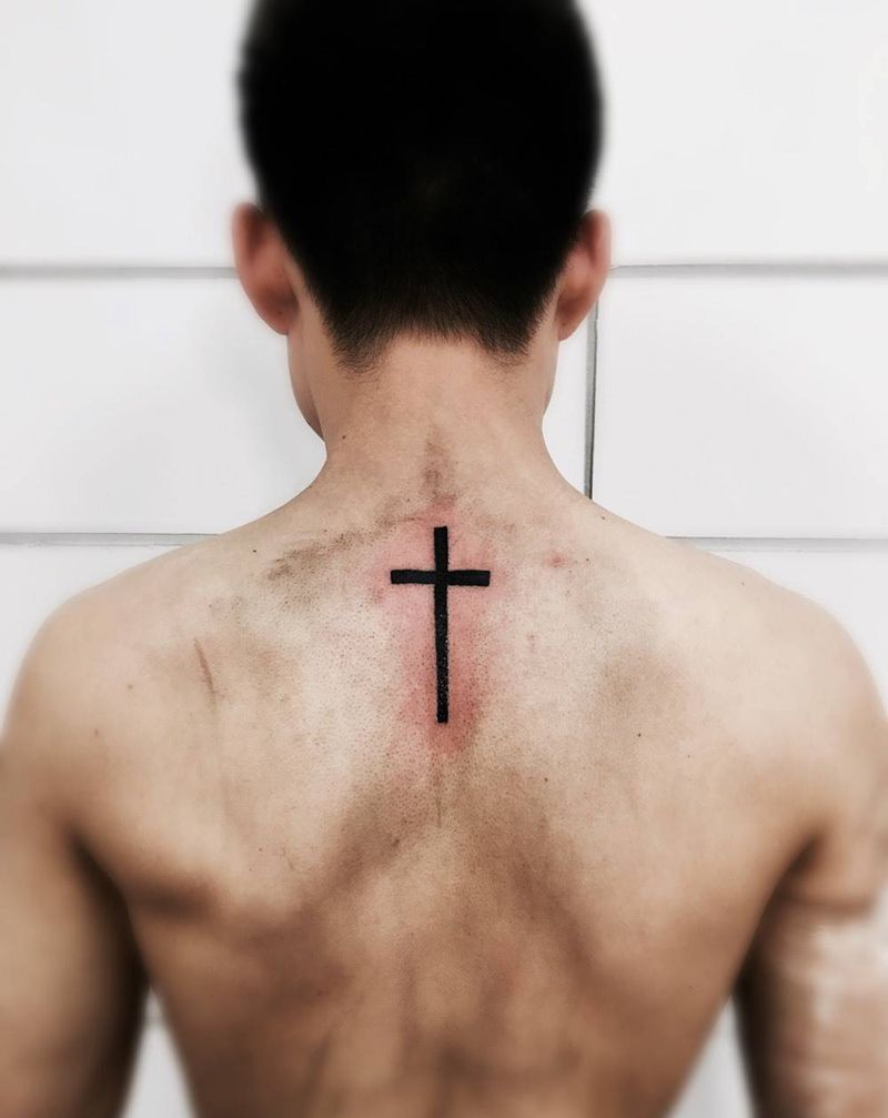 God.纹身图片_成品背部欧美图腾纹身图案