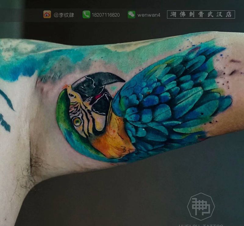 蓝黄金刚纹身图片