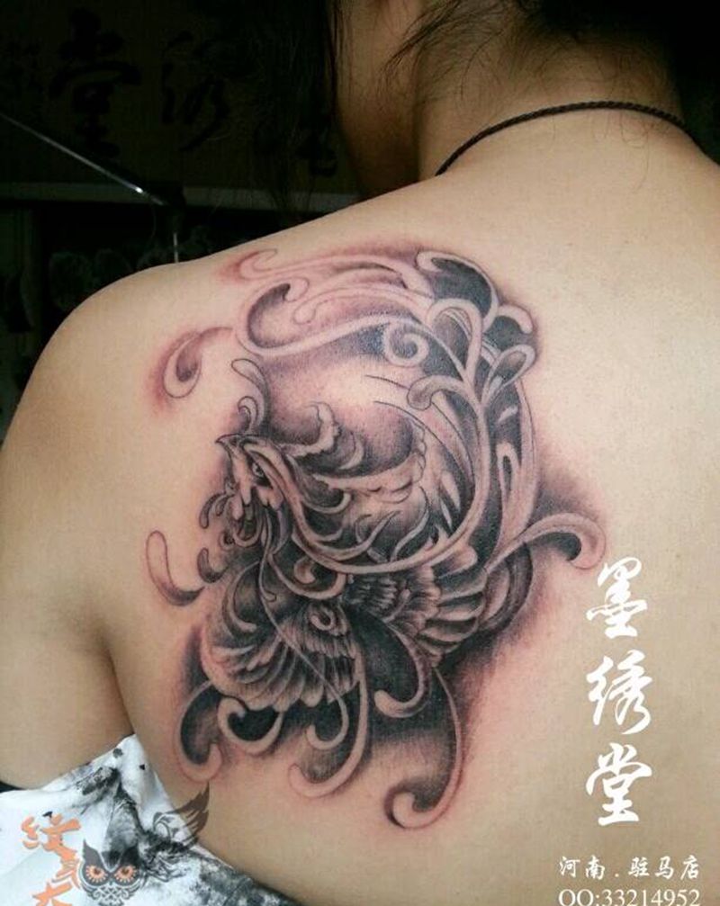 写意凤凰纹身图片