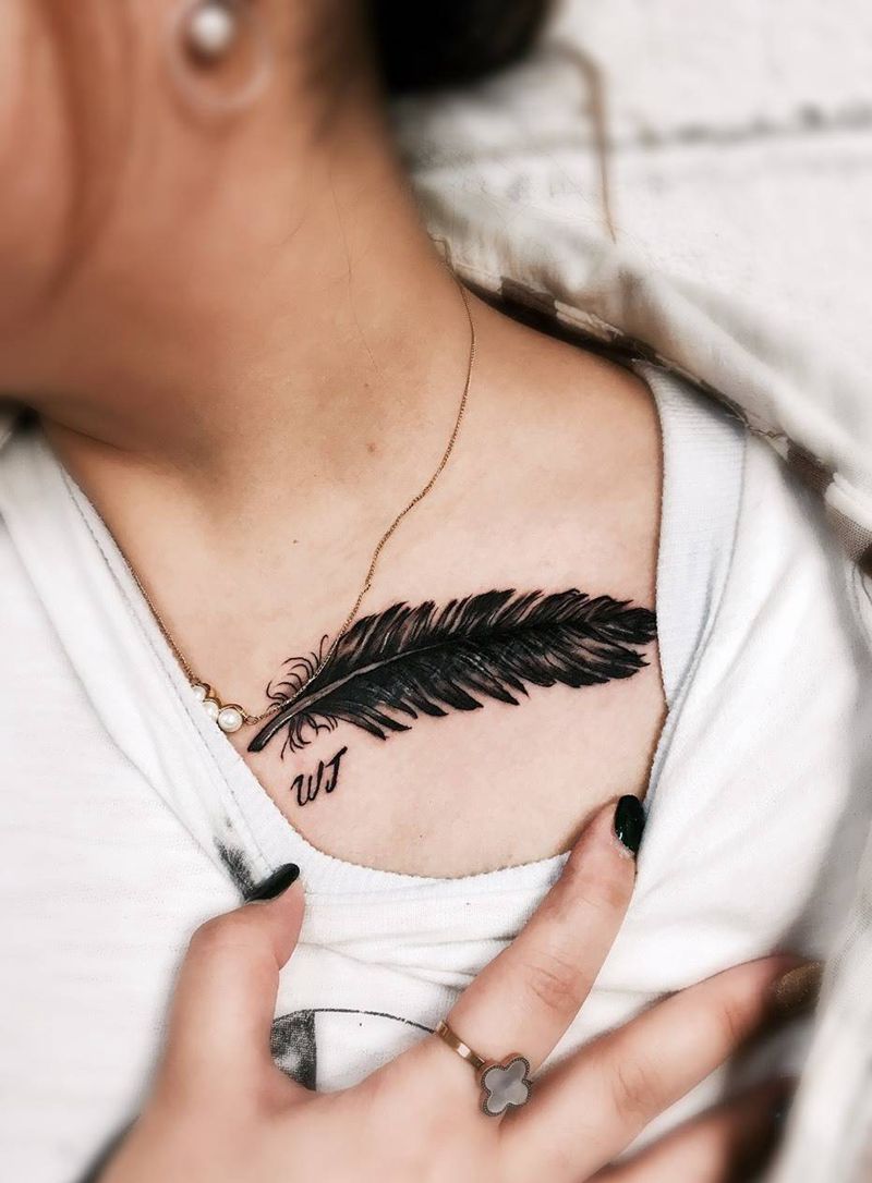 WJ纹身图片_成品颈部清新动物纹身图案