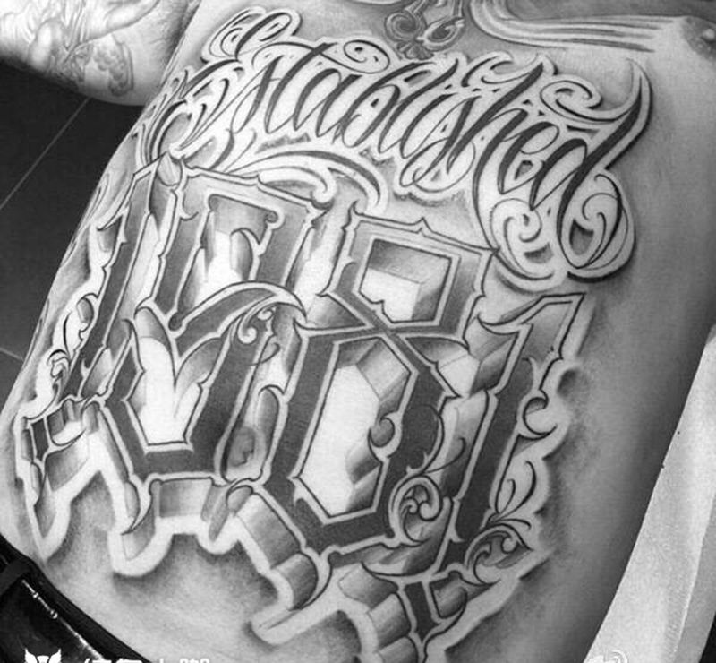 花体纹身图片_字符欧美纹身图案