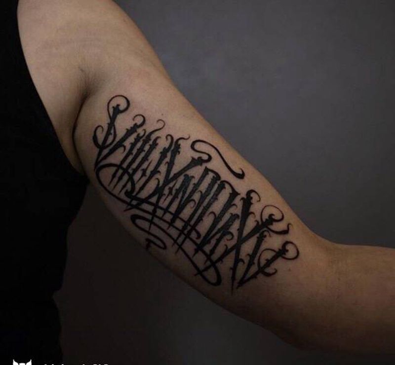 花体字纹身图片