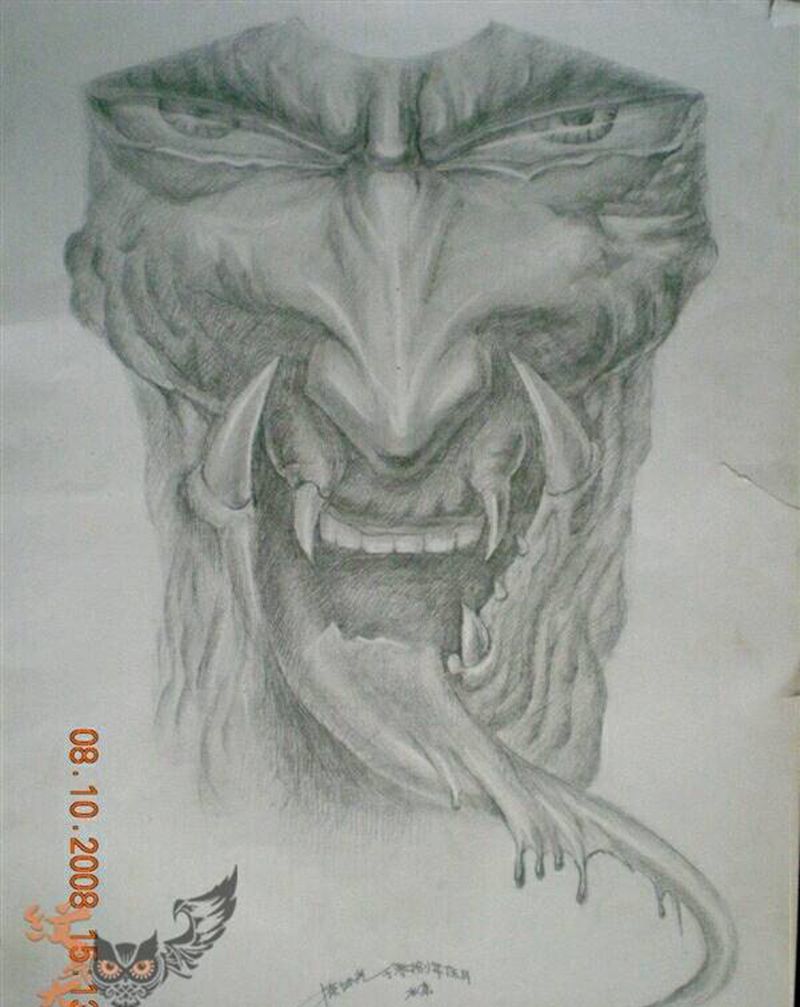 素描临摹_天之龙作品纹身图片