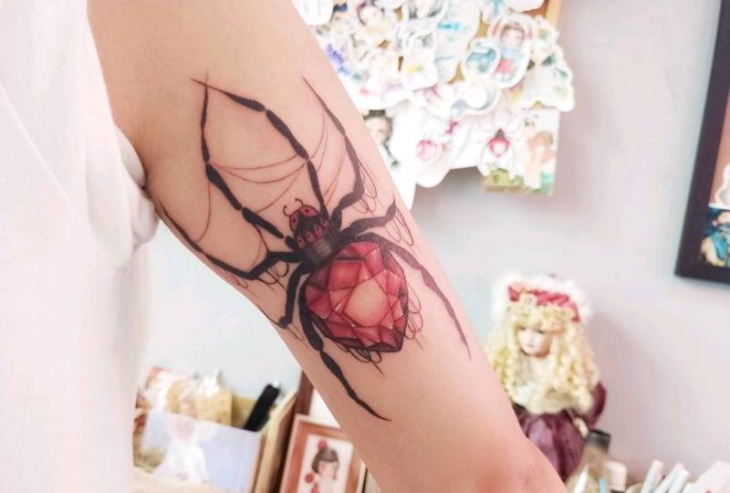 蜘蛛纹身图片_手臂纹身图案