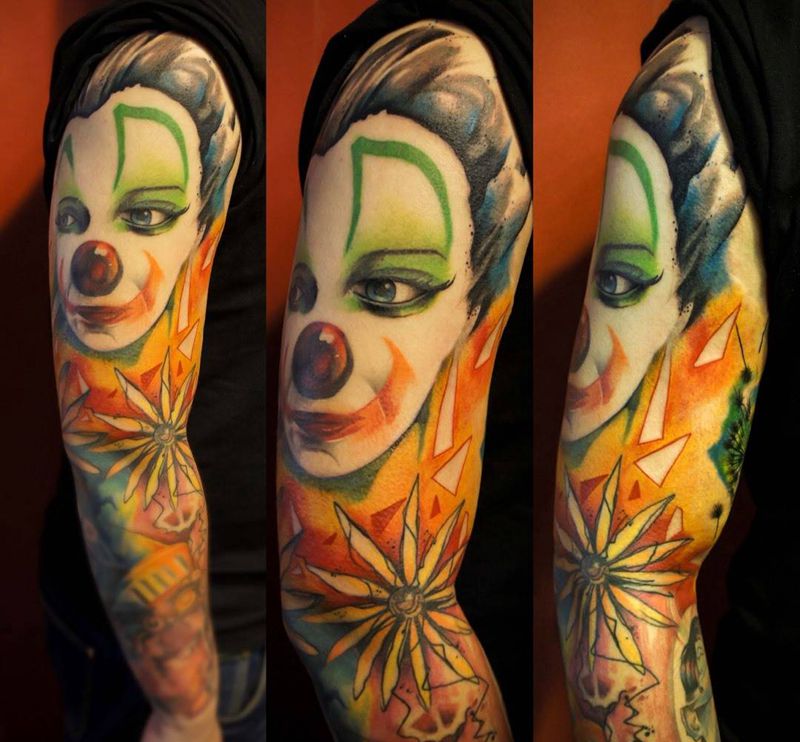 花臂纹身图片_成品手臂手部欧美写实肖像人物原创纹身图案