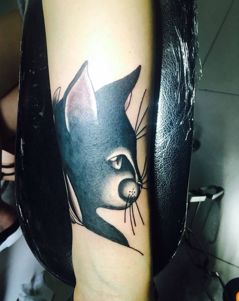 猫 遮盖图纹身图片