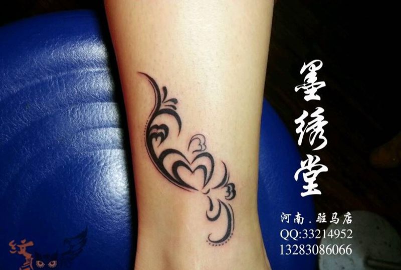 脚脖图腾纹身图片