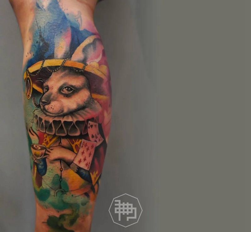 工作记录纹身图片_成品手部肩部脚部欧美国画写实几何人物原创纹身图案