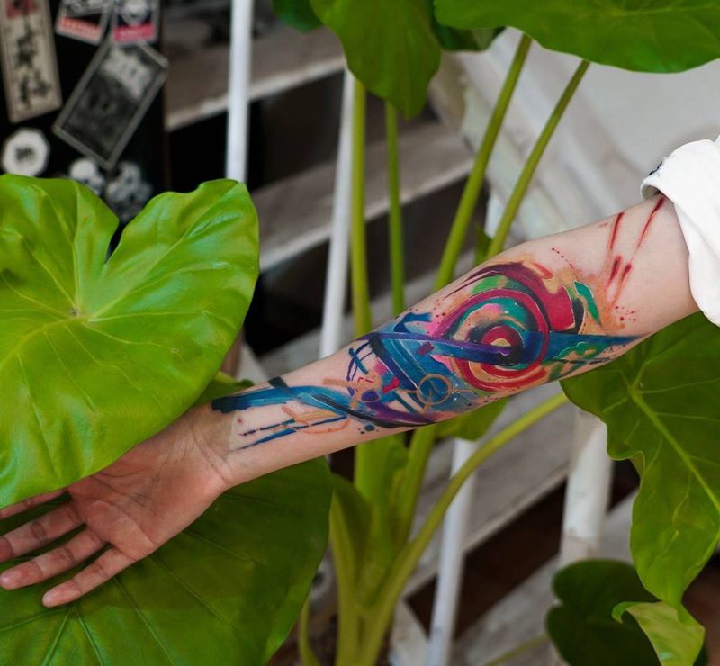 0605纹身图片_成品手部手臂国画欧美原创纹身图案