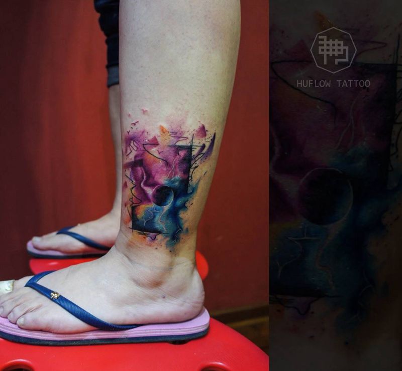 水彩星空纹身图片