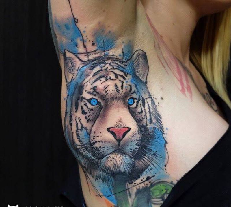 泼墨水彩纹身图片