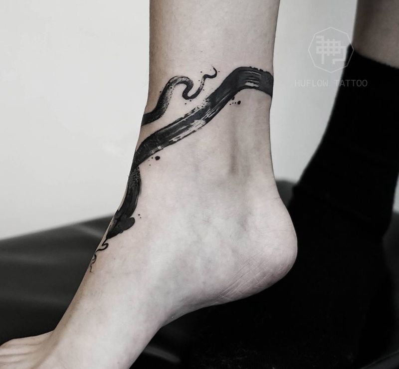 水墨蛇纹身图片