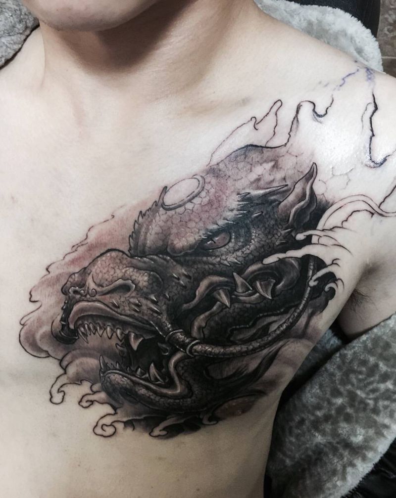 潜龙出水纹身图片